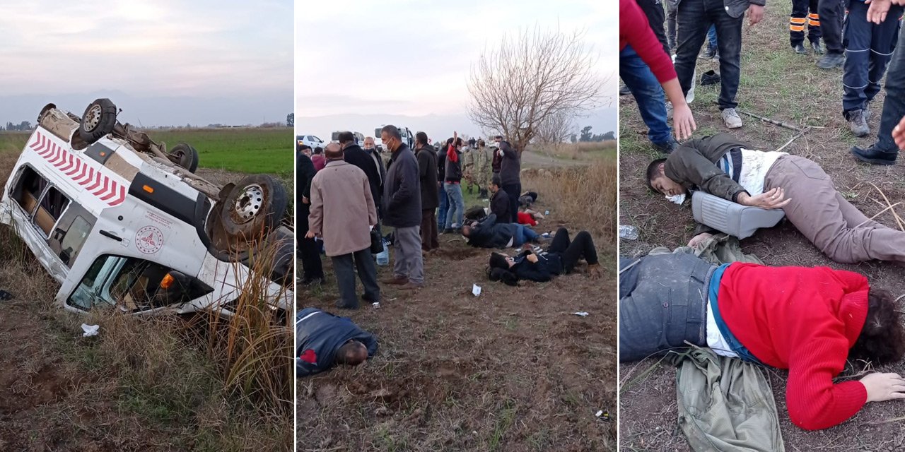 Afrin bölgesinde görev yapan sağlıkçıları taşıyan minibüs kaza yaptı: 1 ölü, 7 yaralı