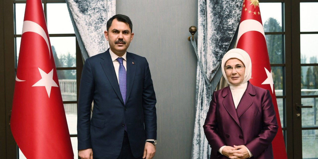 Bakan Kurum, 'Sıfır Atık' projesi ile ilgili Emine Erdoğan'ı ziyaret etti