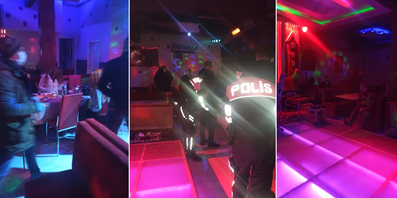 Konya'da ruhsatsız mekandaki eğlence polis baskınıyla son buldu