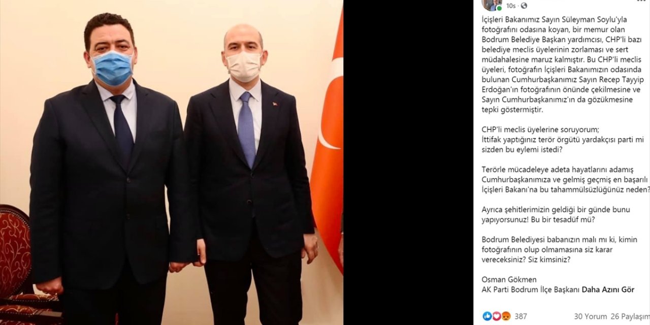 CHP'lilerin Bakan Soylu'nun fotoğrafını kaldırtmak istediği iddiası
