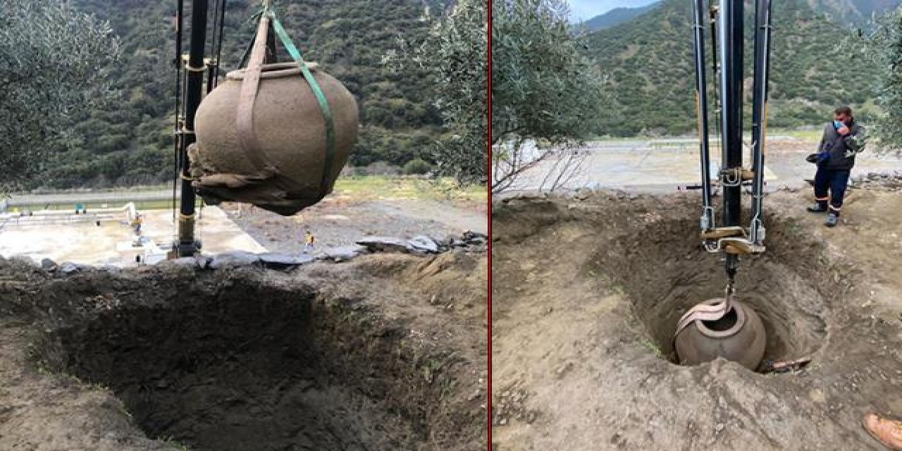 Kaçak kazı yapan defineciler tarihi küp buldu