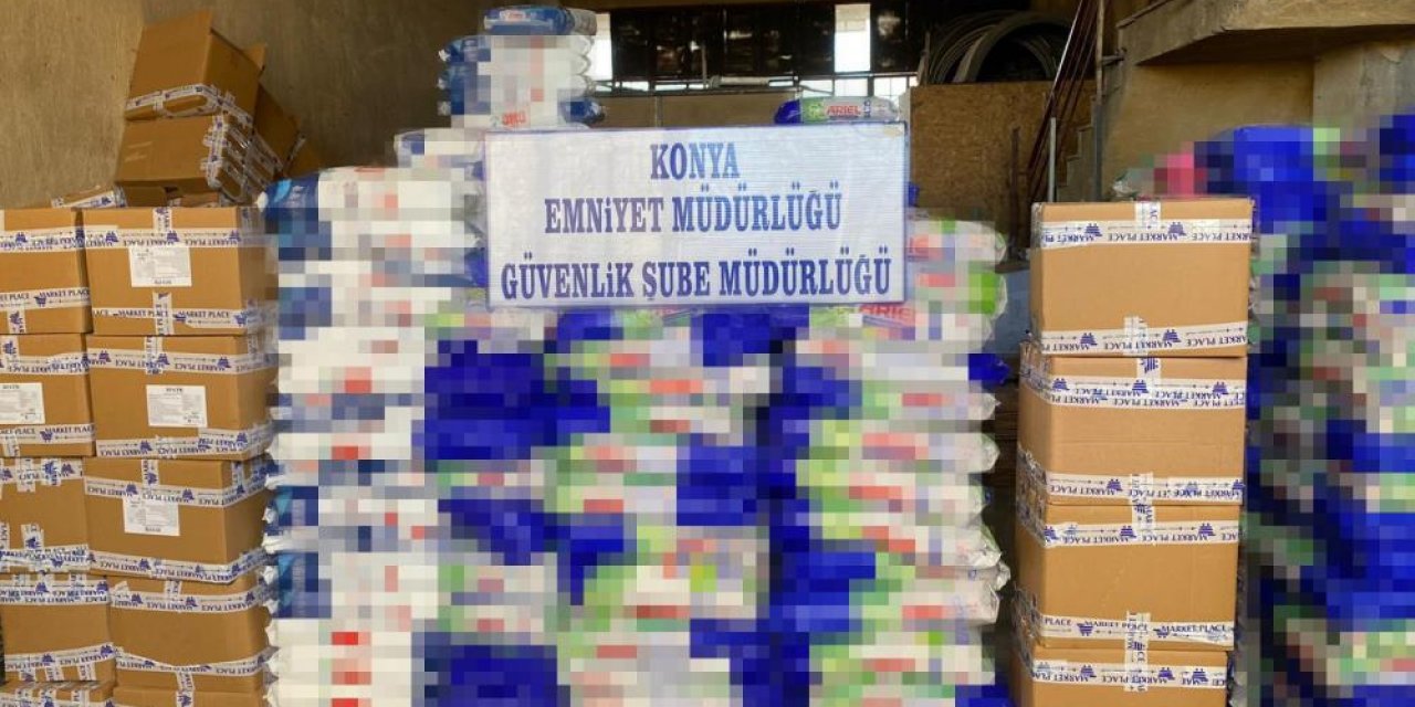 Konya’da sahte deterjan operasyonu! Bilinen markaların ambalajıyla internetten satmışlar