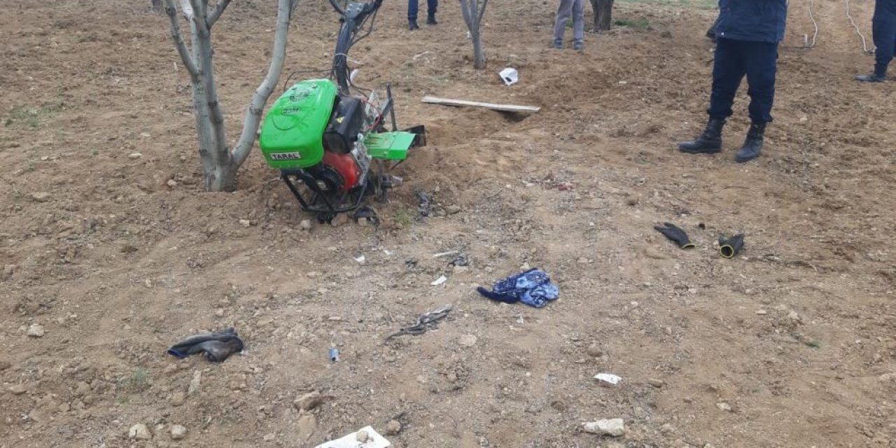 Konya’da bahçede eşine yardım eden kadın, ayaklarını çapa makinesine kaptırdı