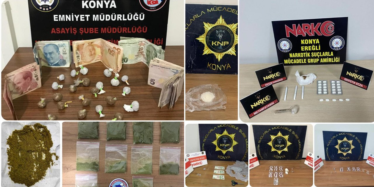 Konya'da uyuşturucu tacirlerine darbe: 47 gözaltı