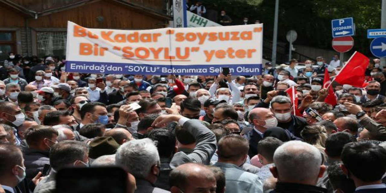 Bakan Soylu, "Dik dur eğilme" sloganlarını karşılıksız bırakmadı