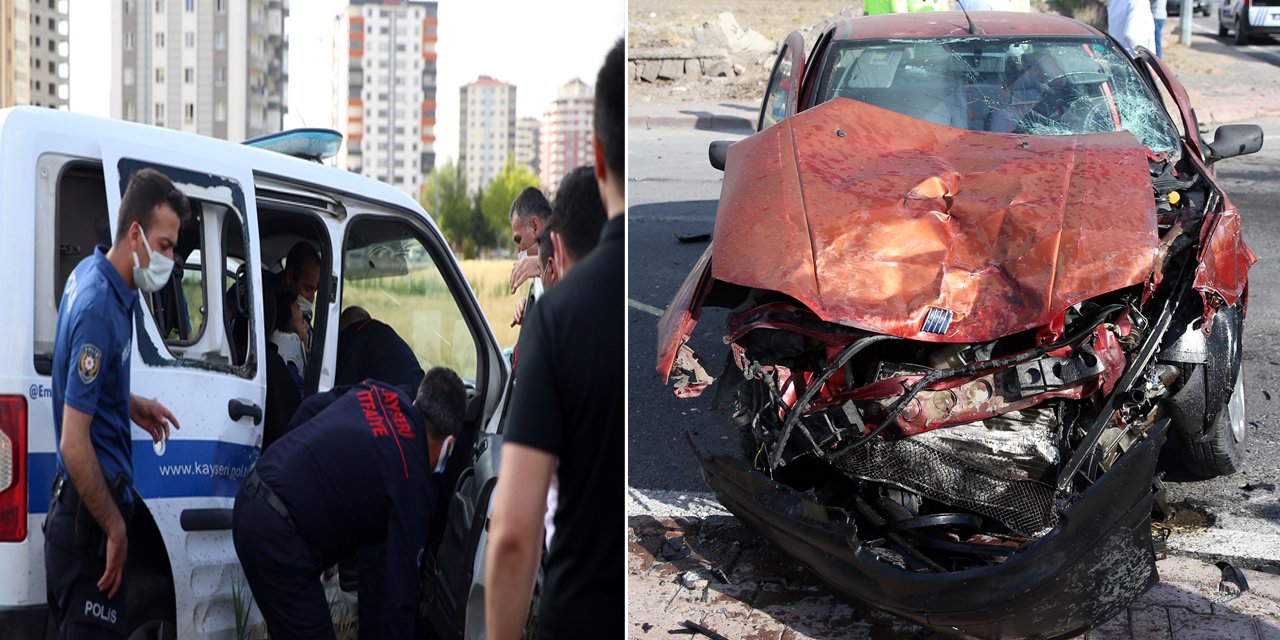 Kadın sürücünün kullandığı otomobil polis aracıyla çarpıştı: 2'si polis 5 yaralı