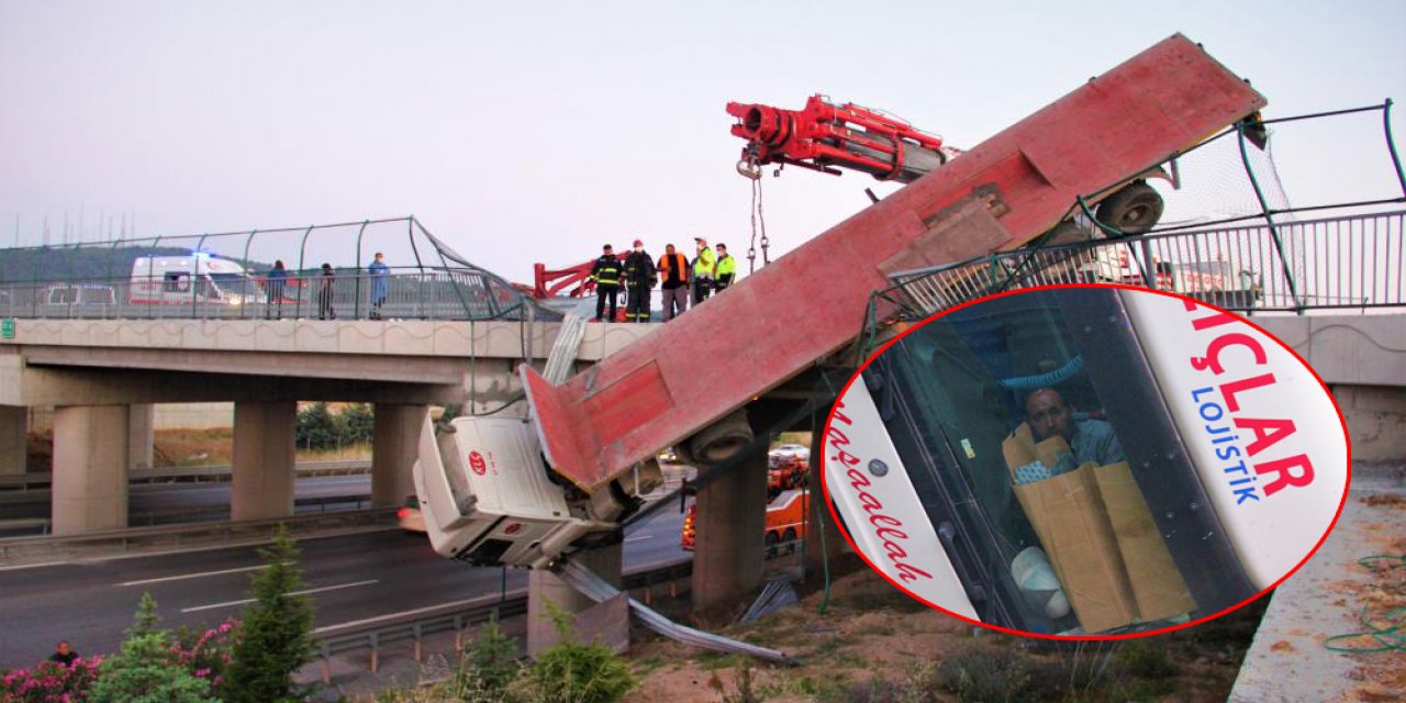Ölümden dönen TIR sürücüsü, bu halde kurtarılmayı bekledi