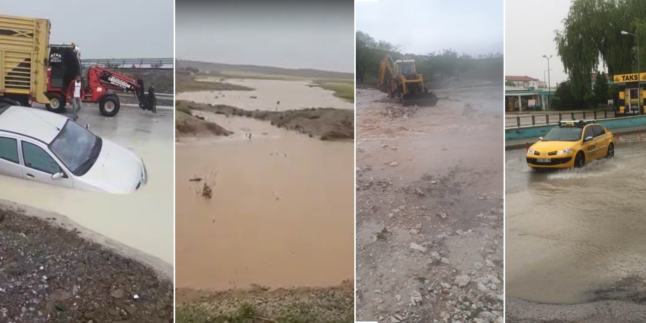 Konya'nın iki ilçesinde yoğun yağmur nedeniyle tarım arazileri sular altında kaldı