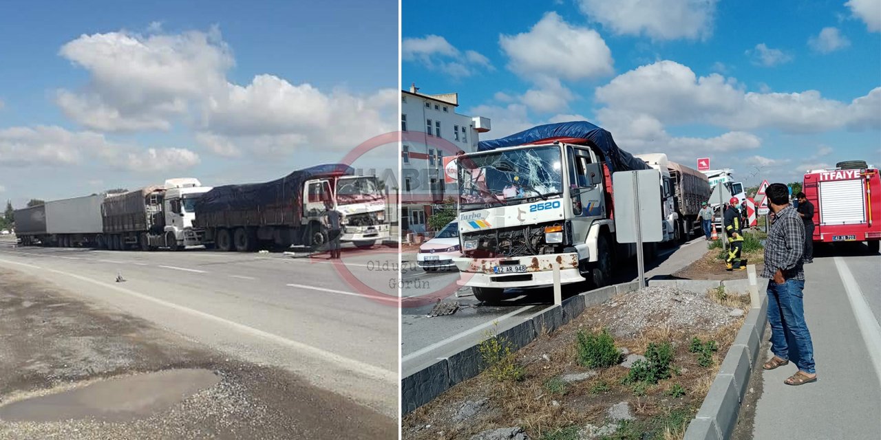 Konya’da olmaz denilen oldu! Tam 5 TIR, zincirleme kazada birbirine girdi