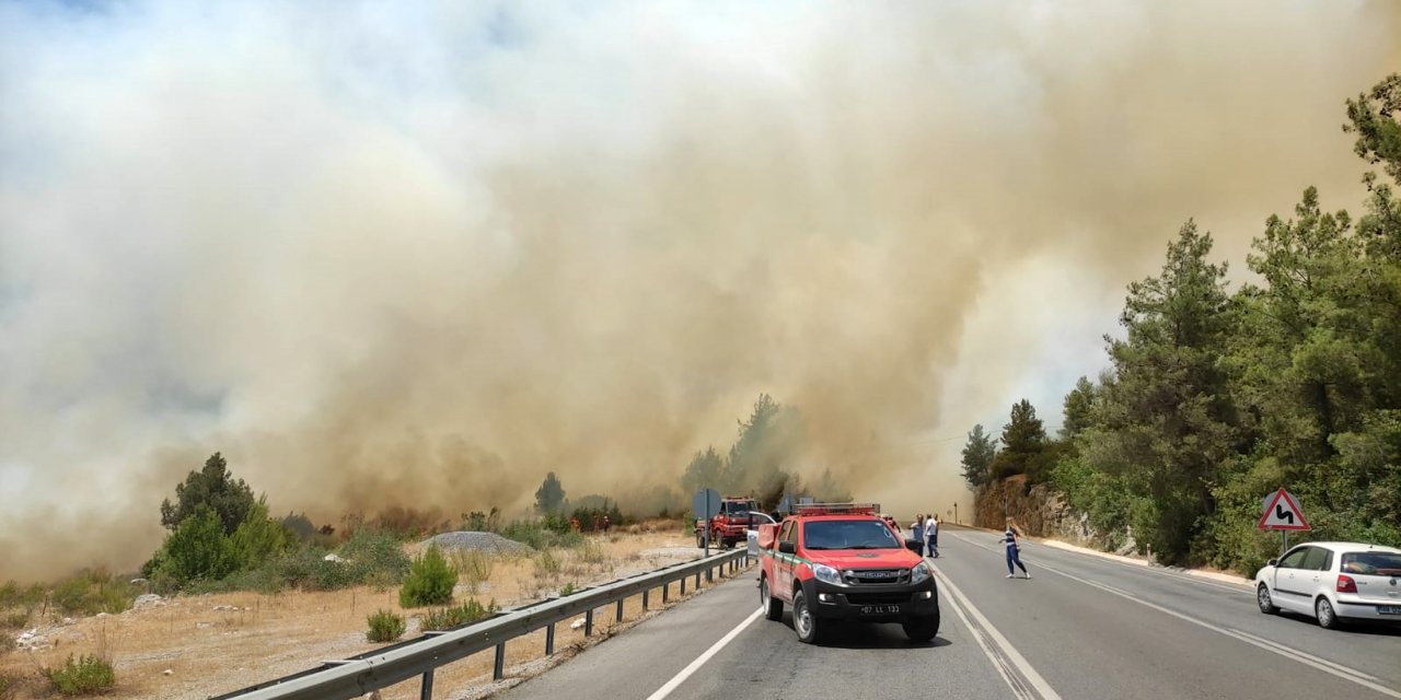 Konya - Antalya yolunda orman yangını! Kapatılan yol yeniden açıldı
