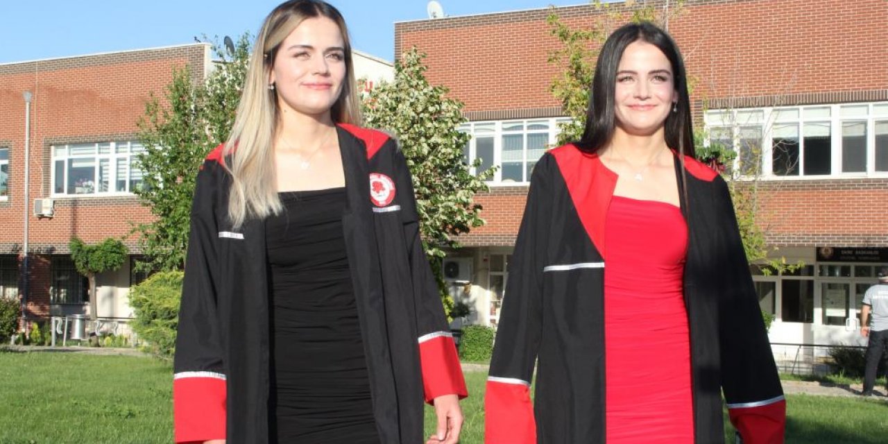 Tıp fakültesinden mezun olan Konyalı ikizler, bölüm birinciliğini paylaştı