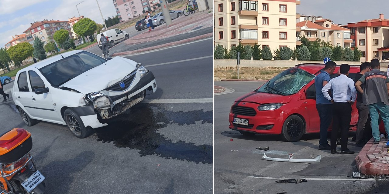 Konya’da 2 araç çarpıştı! Anne ve çocuğu yaralı