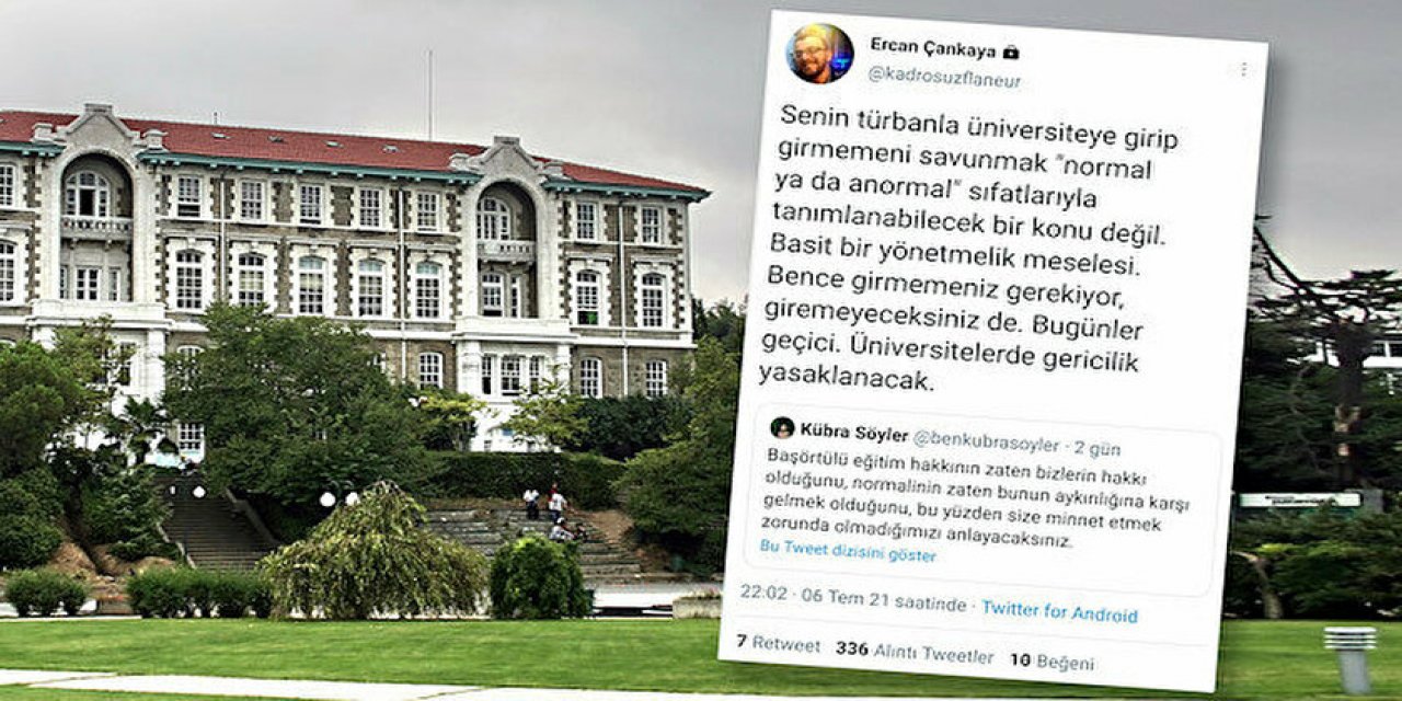 Boğaziçili doktora öğrencisi, başörtülüleri tehdit etti