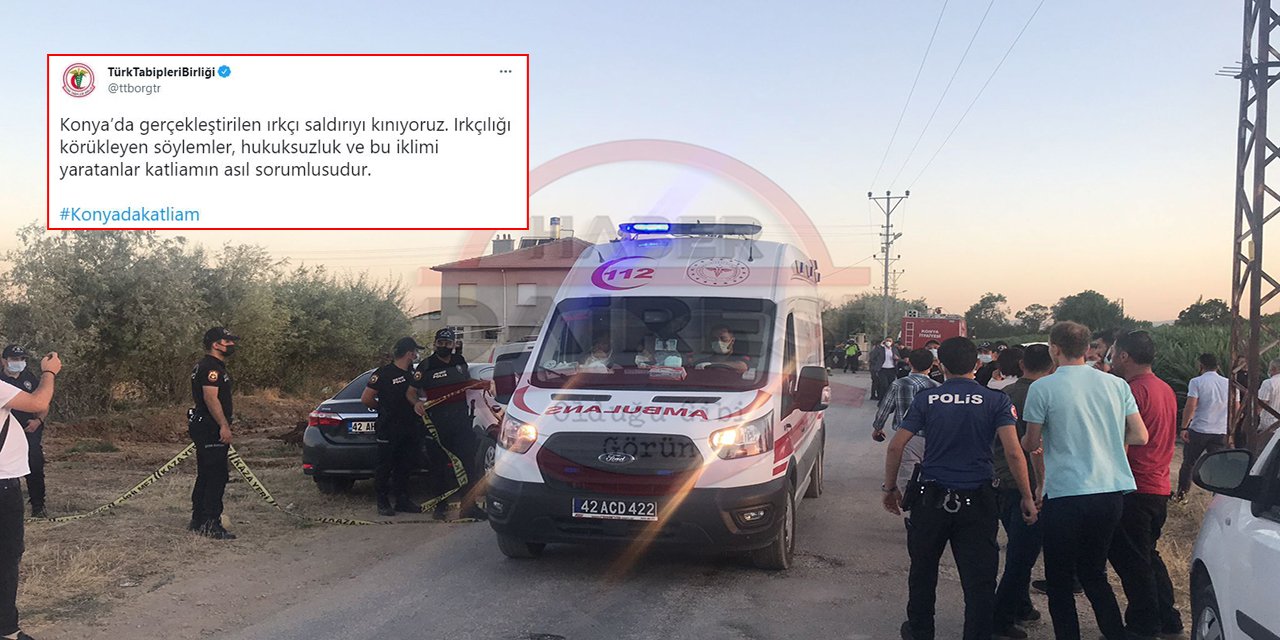 Türk Tabipler Birliği’nden Konya’daki olaya ilişkin skandal paylaşım! Tepki yağıyor