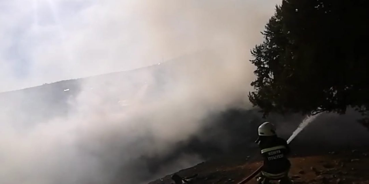 Konya’da çiftlikte korkutan yangın