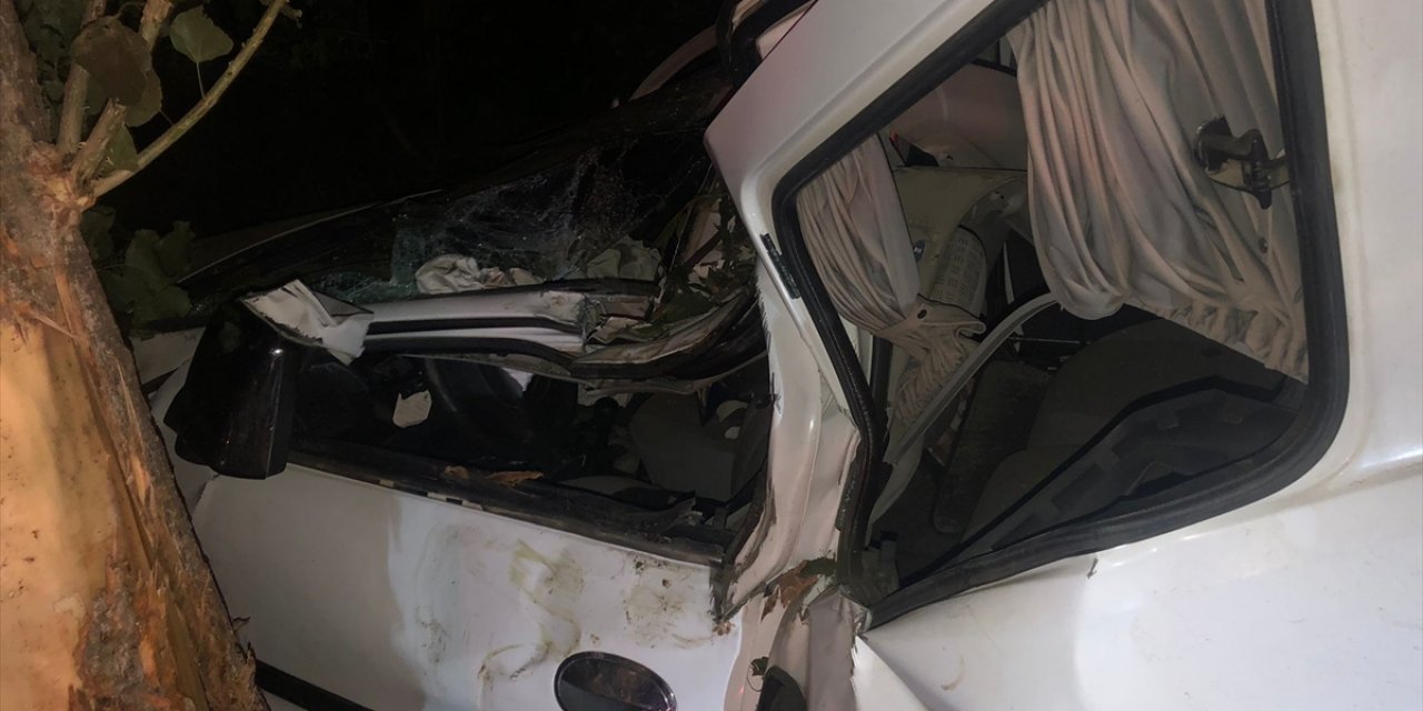 Konya'da kontrolden çıkan hafif ticari araç yol kenarındaki ağaca çarptı: 1 ölü