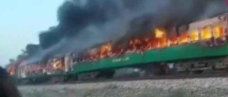 Dünyayı sarsan tren yangını! İşte o anlar