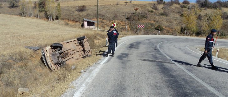 Konya'da otomobil şarampole devrildi: 1 yaralı