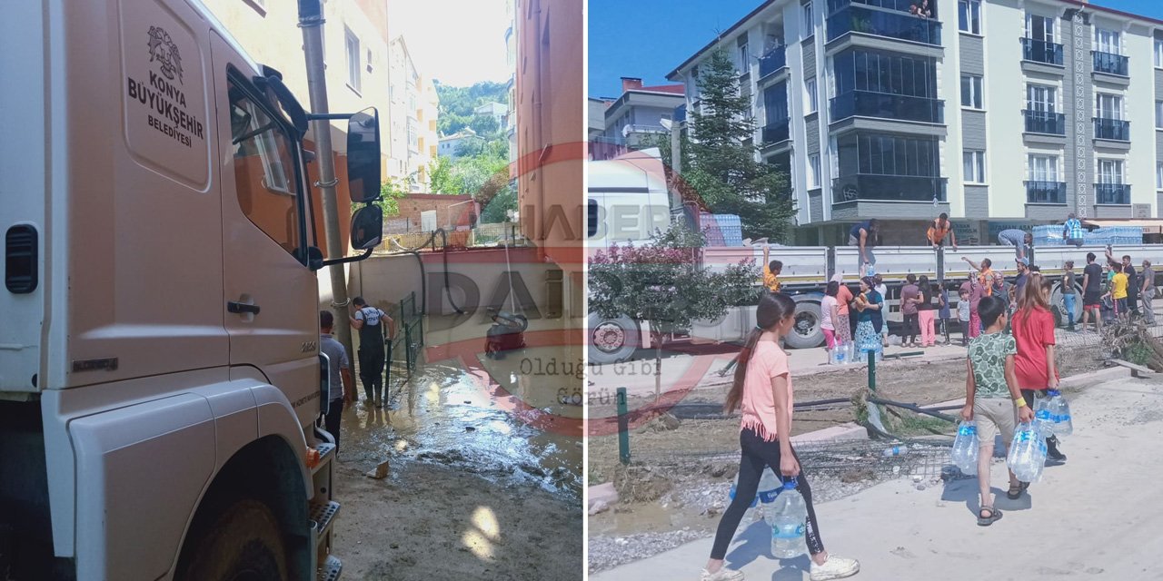 Konya ekibi Sinop’ta sel mağdurlarına yardıma koşuyor