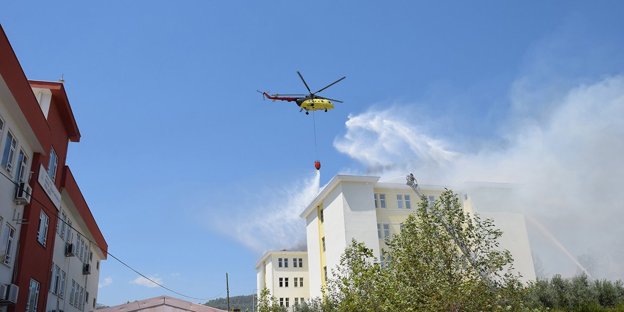 Öğrenci yurdunda korkutan yangın! Havadan ve karadan müdahale edildi