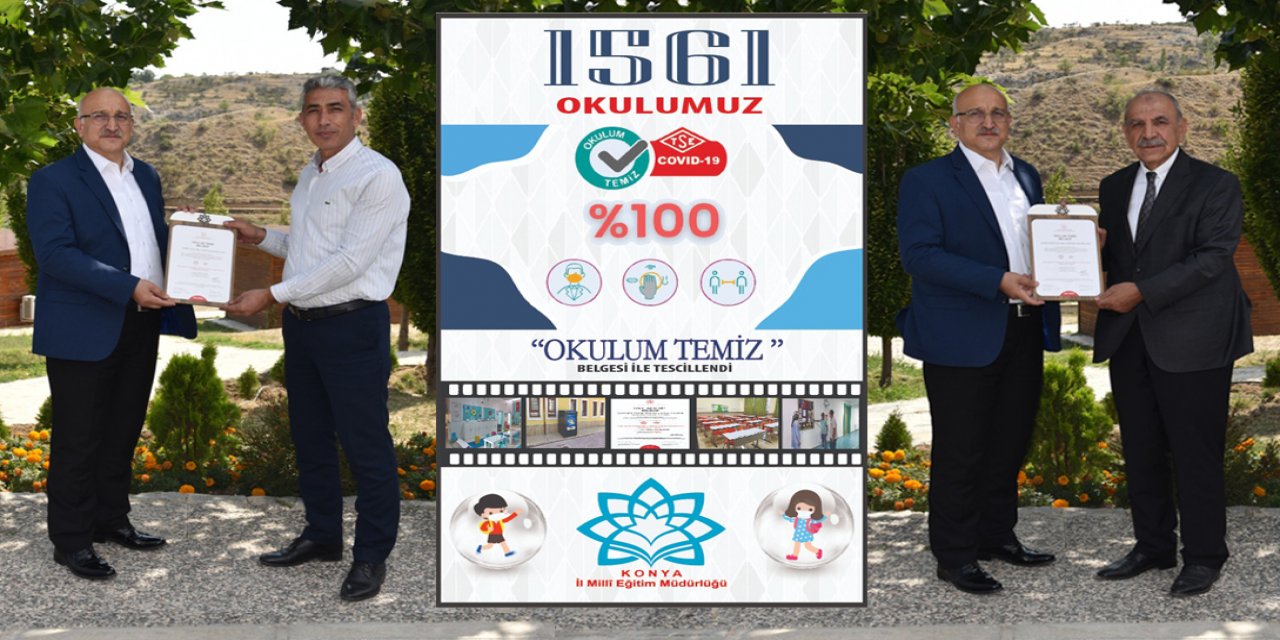 Konya'daki tüm resmi okullar 'Okulum Temiz' belgesi almaya hak kazandı