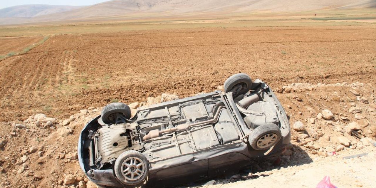 Konya'da otomobil takla attı: 4 yaralı