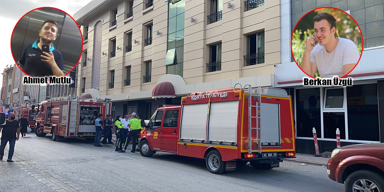 Konya’da oteldeki asansör yangınında can veren Berkan son yolculuğa uğurlandı