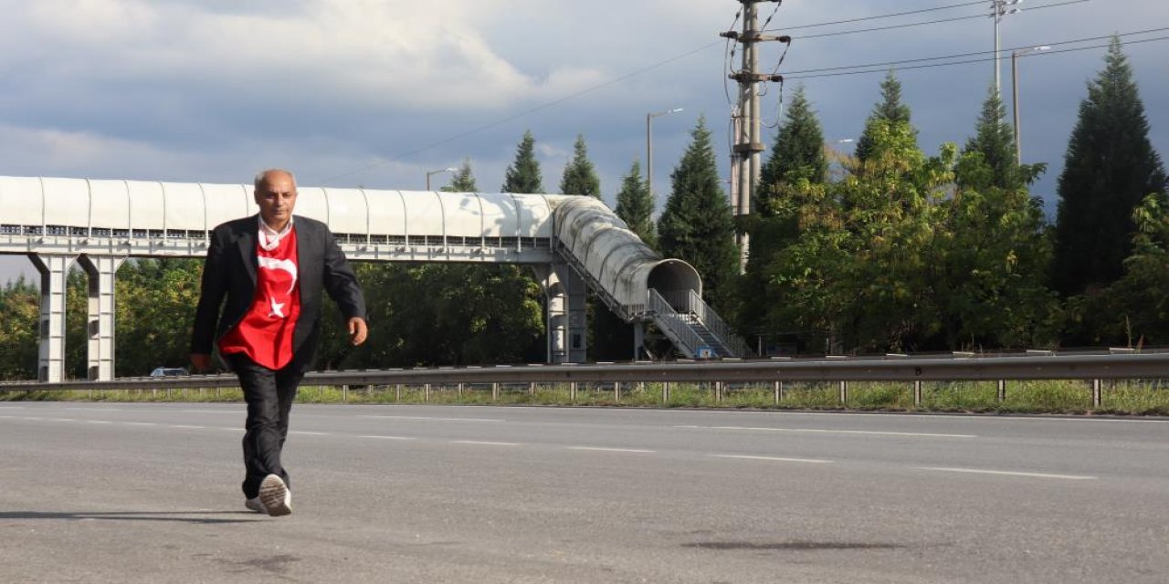 Aşıya da teste de hayır dedi, 450 kilometre yolu yürüyerek gidiyor