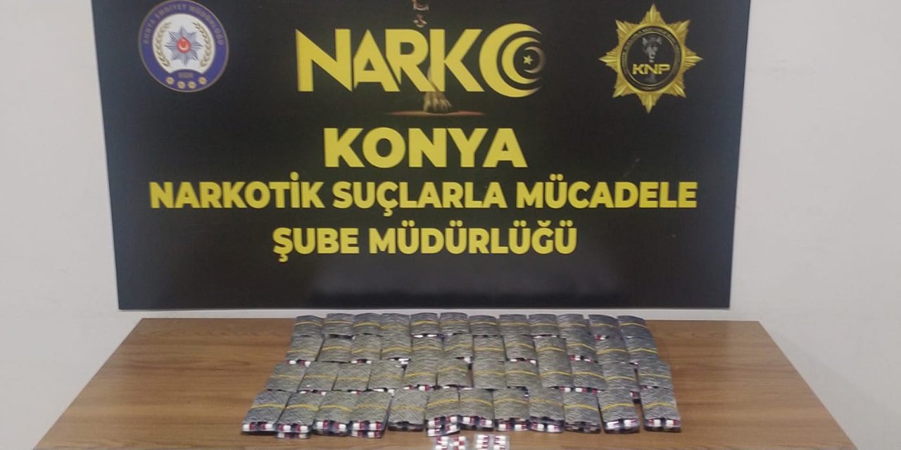 Konya polisinden uyuşturucu operasyonu! Binlerce ele geçirildi