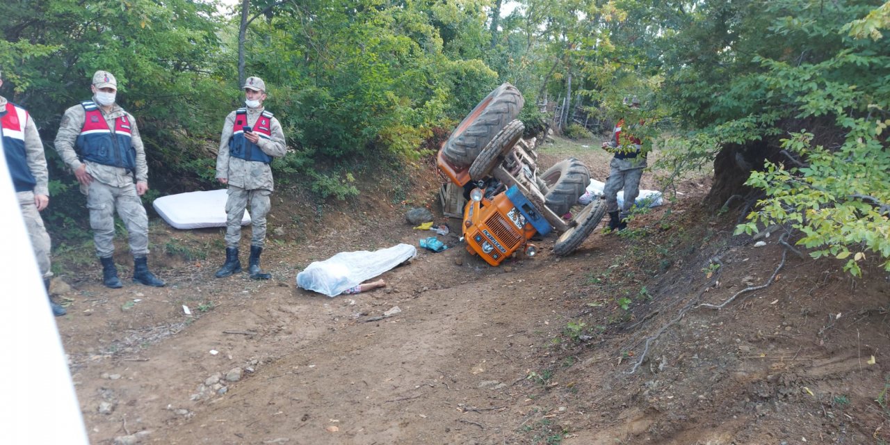 Devrilen traktörün sürücüsü öldü, baldızı yaralandı
