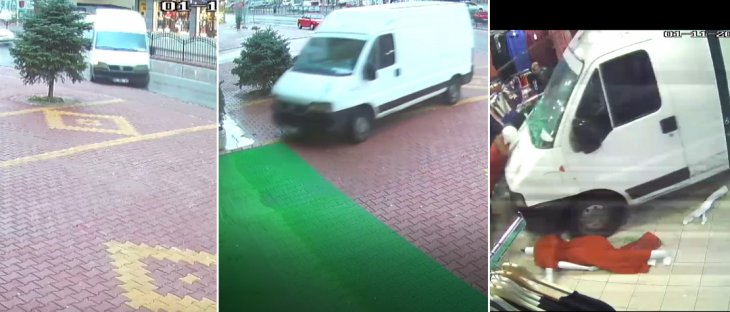 Konya'da yoldan çıkan minibüs mağazaya böyle daldı!