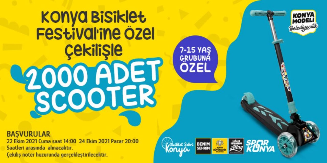 Konya Büyükşehir 2000 scooter verecek I TIKLA, BAŞVUR
