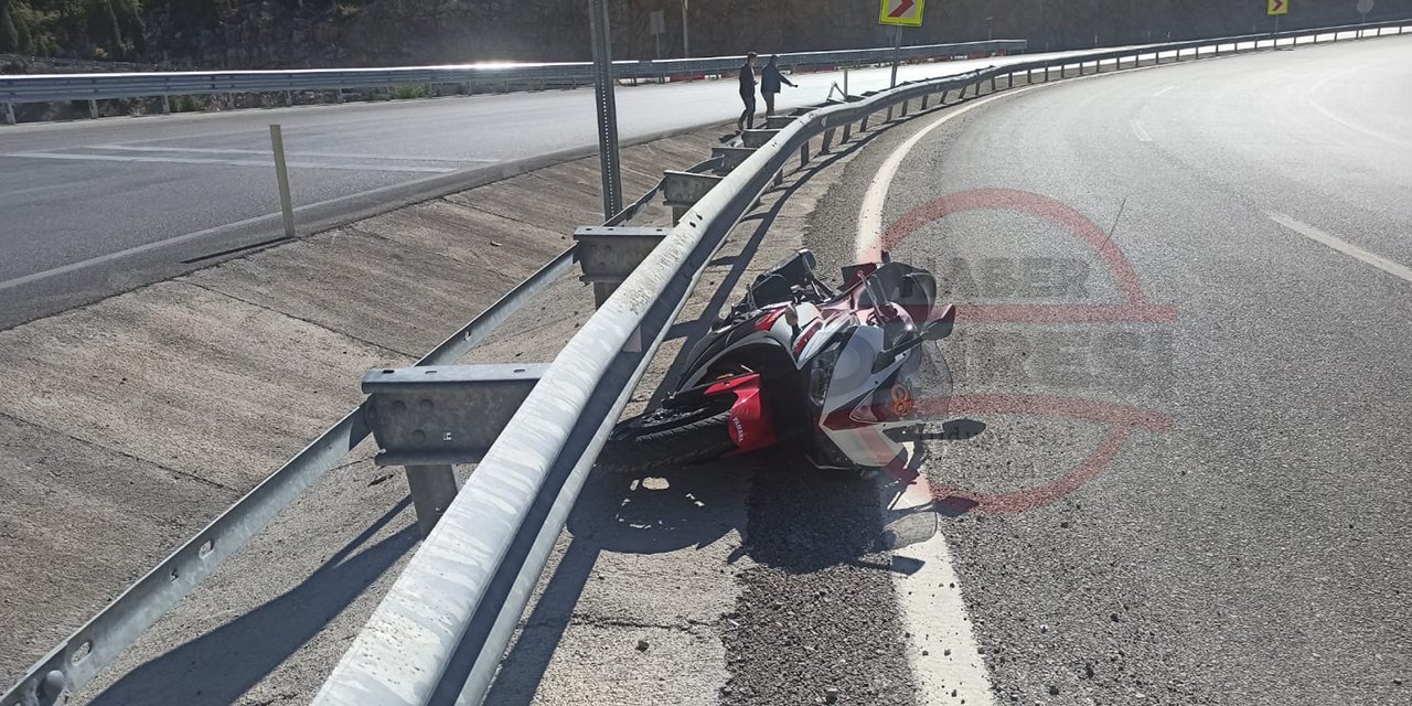 Konya’da motosiklet kazası! Sürücü ölümden döndü