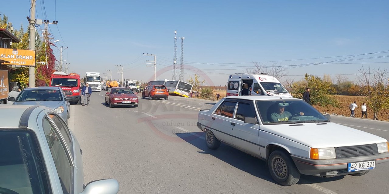 Son Dakika: Konya'da otobüs kaza yaptı! Çok sayıda yaralı var