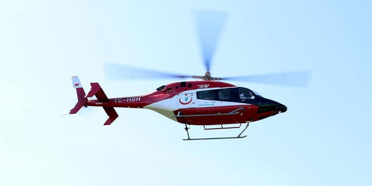 Konya’da kalp krizi geçiren hastaya ambulans helikopter yetişti