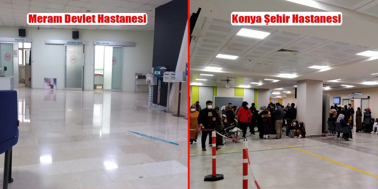 Konya’daki iki hastanenin fotoğrafları sosyal medyanın gündeminde