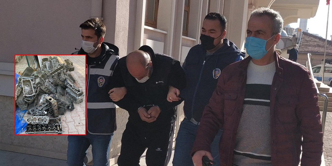 Konya’da 200 bin liralık motor parçası çalan şüpheli kovalamacayla yakalandı