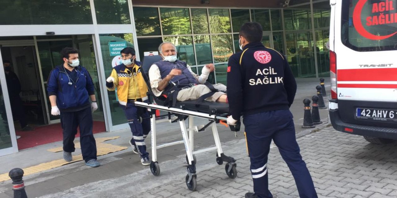 Odun kesmek isterken kolunu kesti, Konya'ya sevk edildi