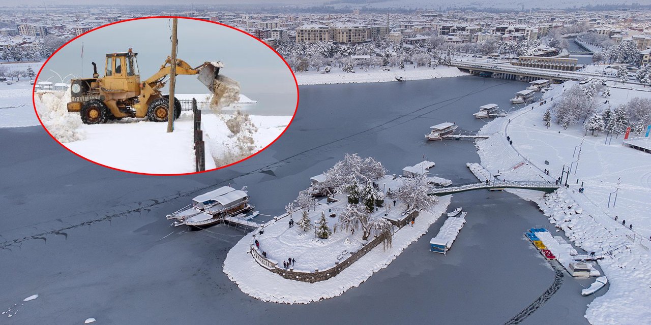 Son yağan kar, Beyşehir Gölü’ne yeniden hayat verecek! Kamyonlarla taşındı