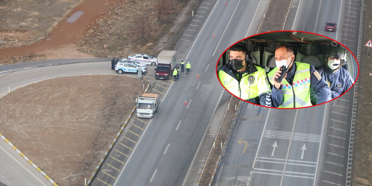 Konya’da helikopterli trafik denetimi! Hava ekibi bildirdi, yer ekibi cezayı yazdı