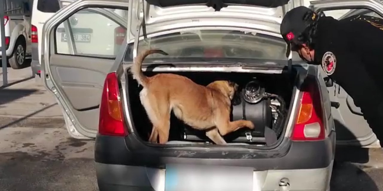 Konya'da otomobilin LPG tankında 12 kiloya yakın esrar çıktı! Karı-koca şüpheliler gözaltında