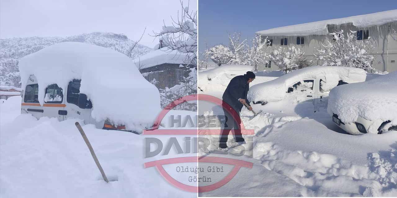 Konya'nın mahallesinde araçlar kar altında kaldı