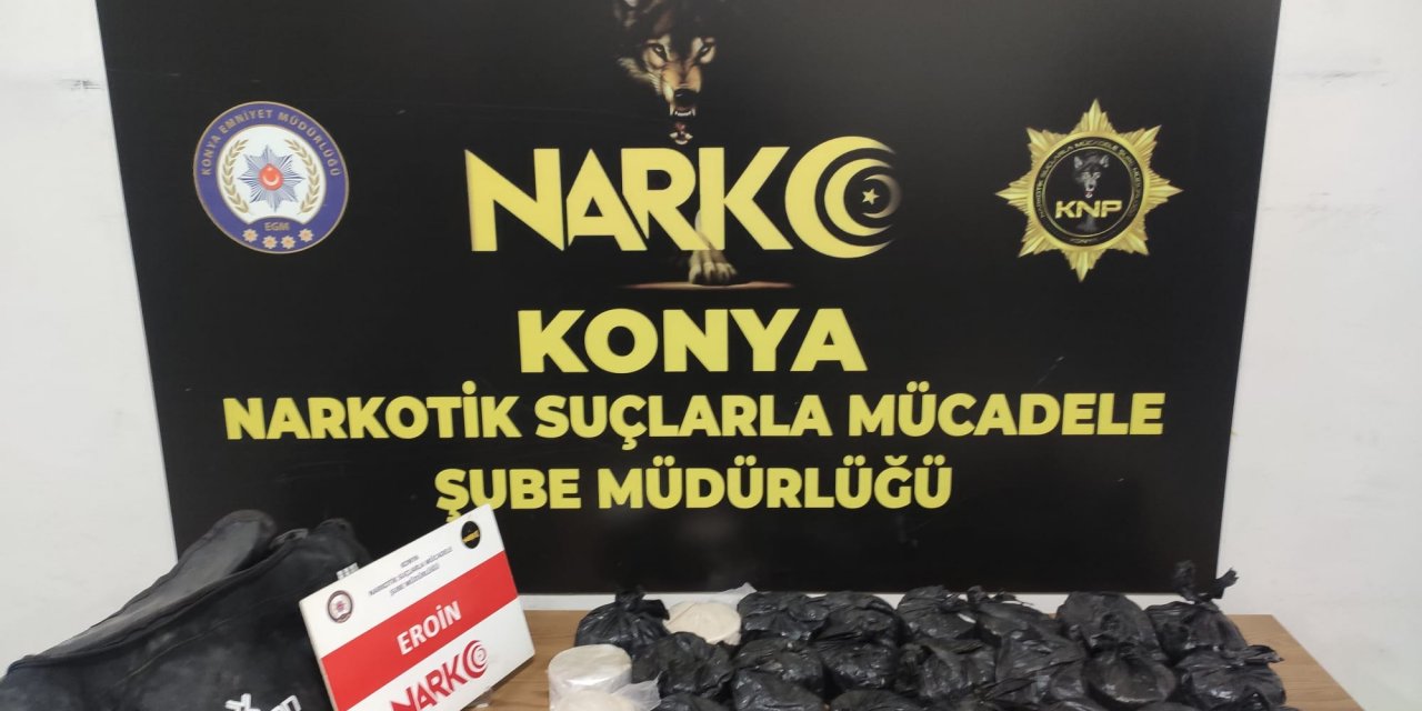 Konya’da 12 kilo eroin ele geçirildi! 4 kişi tutuklandı