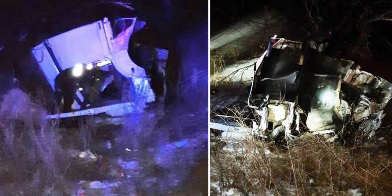 Konya'da çarpışan TIR'ların kupaları içindekilerle birlikte fırladı