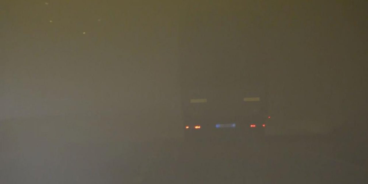Konya - Aksaray yolunda yoğun sis etkili oluyor