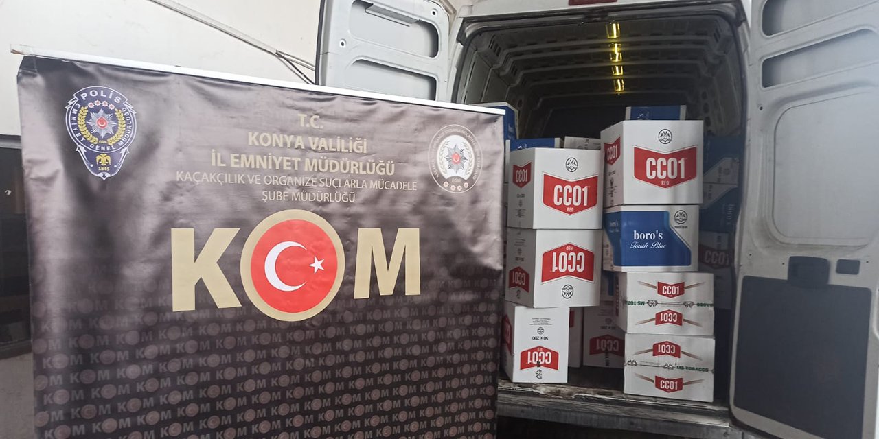 Konya polisi 500 kilo kaçak tütün, 6 milyon makaron ele geçirdi