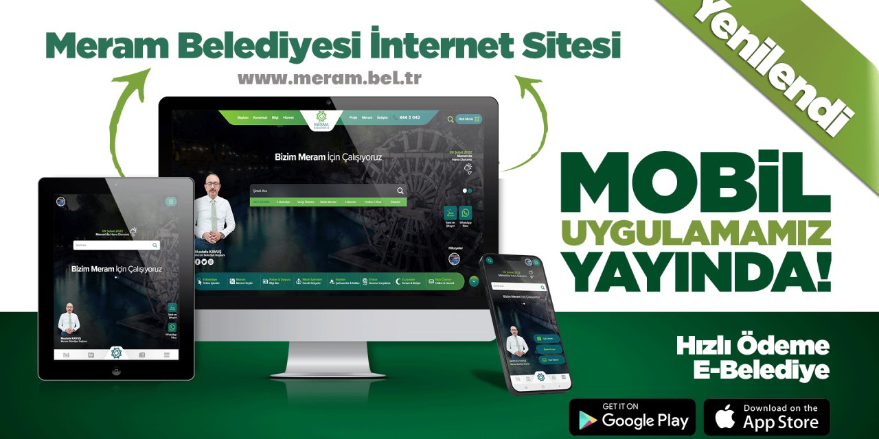 Meram mobil uygulaması yayında, internet sitesi de yenilendi