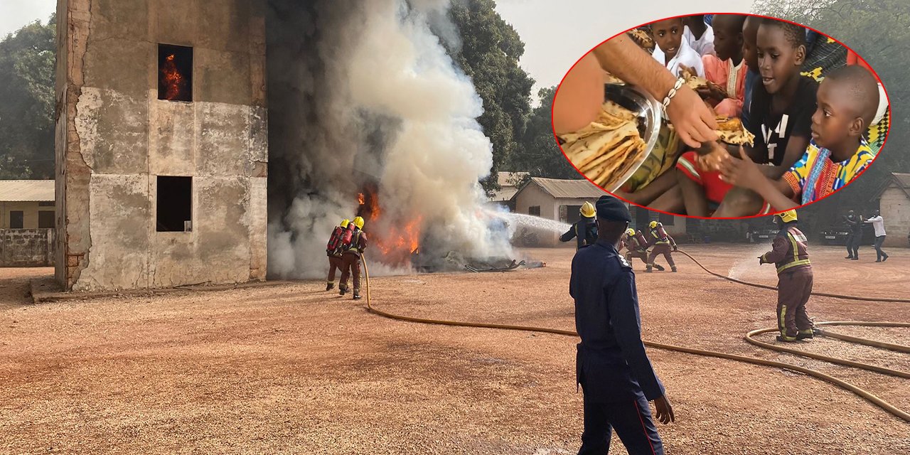 Konya İtfaiyesinden Gambiya’da çocuklara etliekmek sürprizi