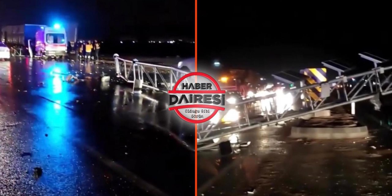 Konya’da PTS direğini deviren TIR’a ambulans çarptı