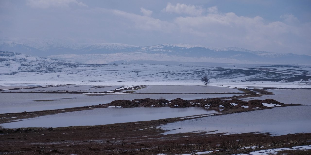 Konya’da etkili olan yağışlar tarım arazilerini sular altında bıraktı